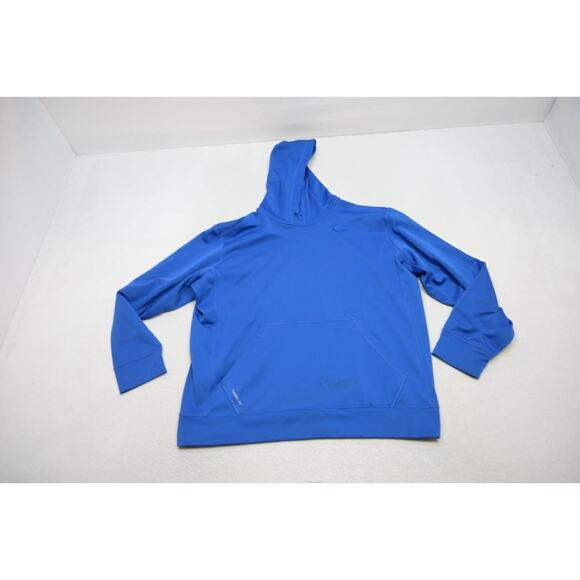 Nike Hoodie Therma Fit Blue Athletic Pull Over Fleece Sweater Mens Size XL - Picture 5 of 12